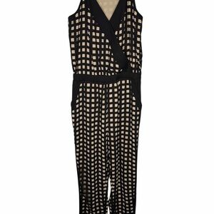 Black Geometric Patterned Jumpsuit